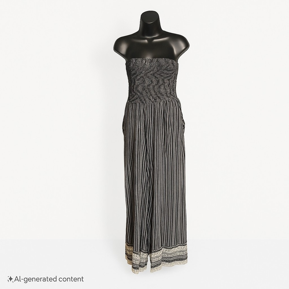 Peyton‎ Jensen Women's Black and White Sleeveless Jumpsuit Size Small Bohemian